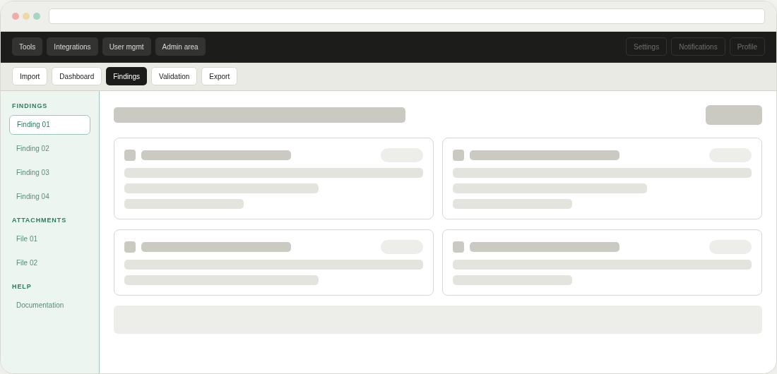 Wireframe showing the redesigned two-tier navigation